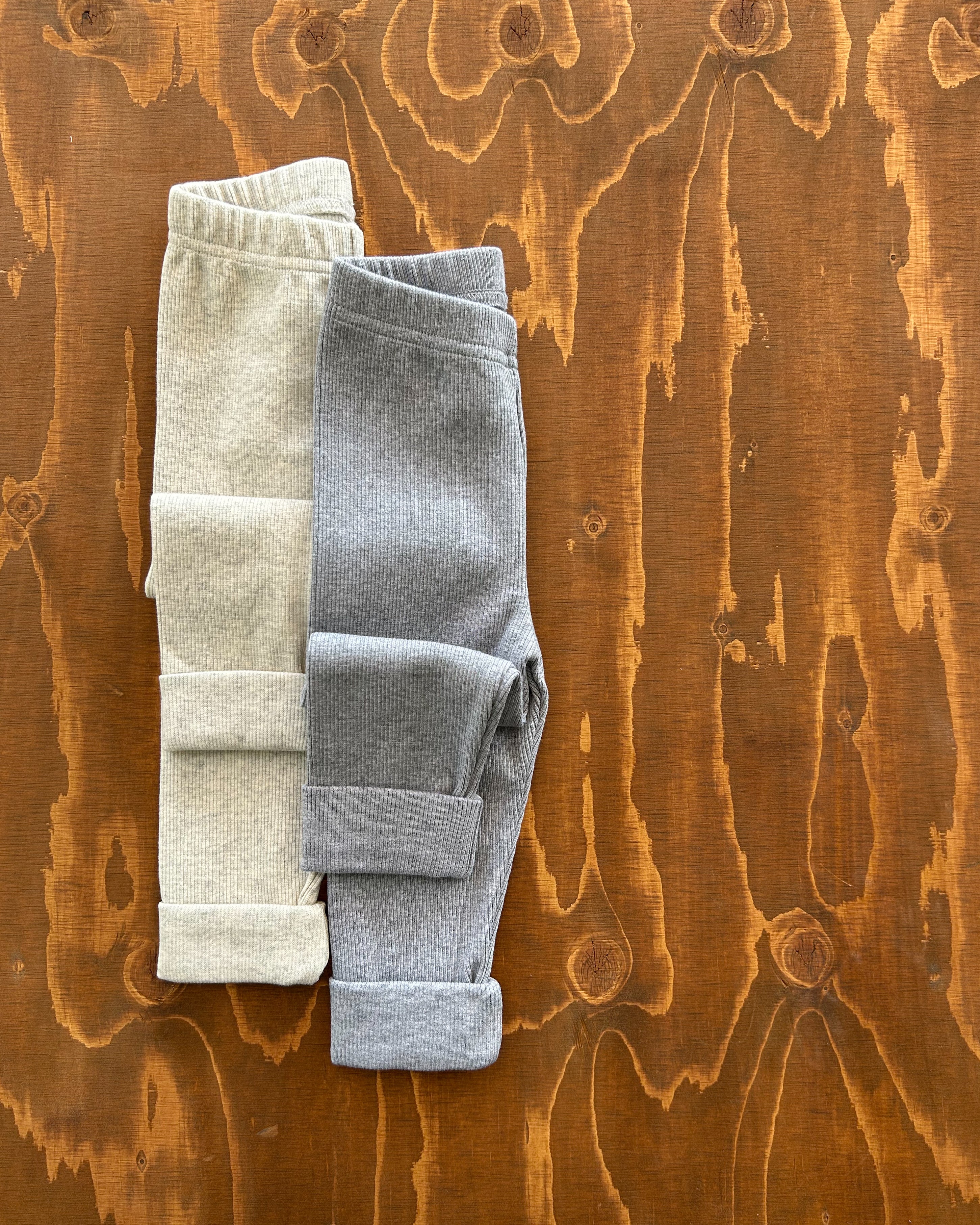 Leggings in cotone a costine